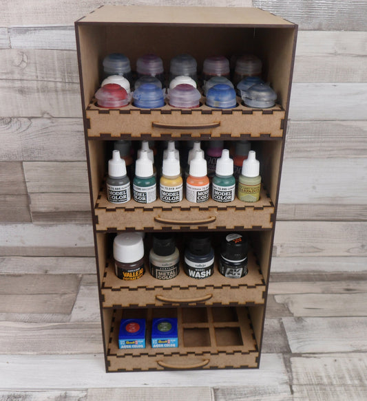 Paint cabinet with 4 pull out drawers