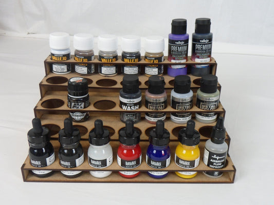 Vallejo wash, Pigments, Liquitex inks, and AK 36mm Paint Stand - 5 tier