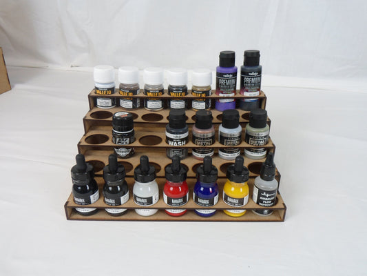 Vallejo wash, Pigments, Liquitex inks, and AK 36mm Paint Stand - 5 tier