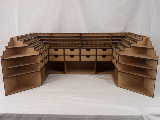 Mega Desk Set - With Hutches and Finishing Ends - Modular Setup