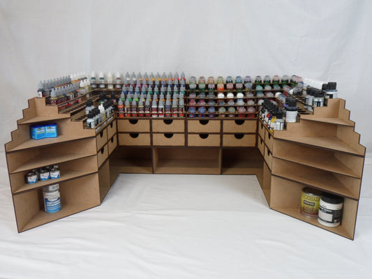 Mega Desk Set - With Hutches and Finishing Ends - Modular Setup