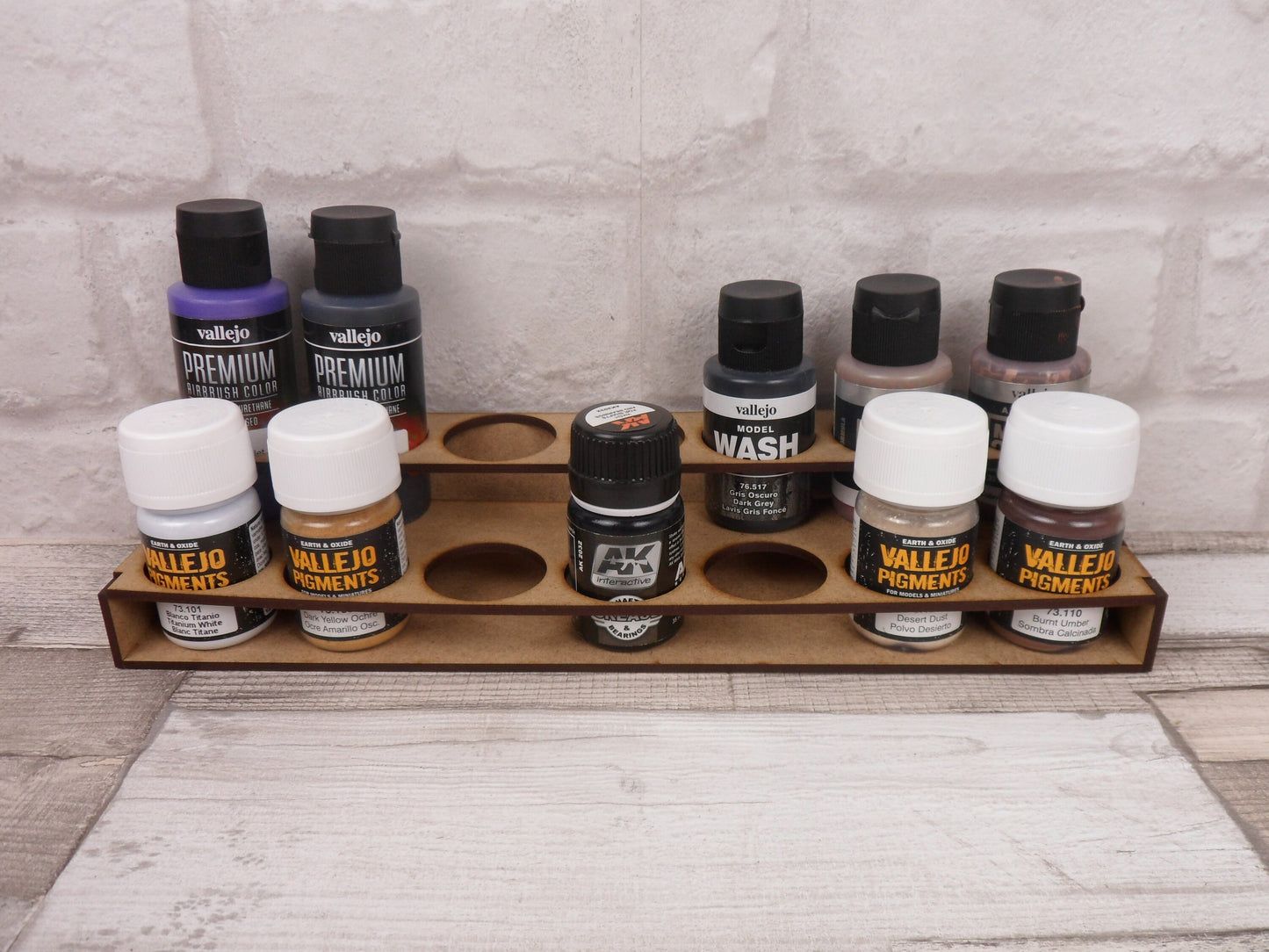 Vallejo wash, Pigments, Liquitex inks, and AK 36mm Paint Stand - 2 tier