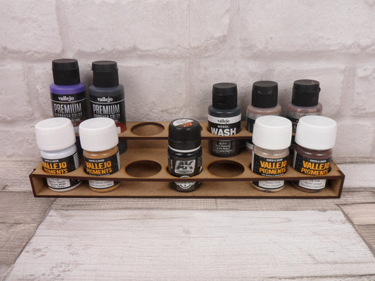 Vallejo wash, Pigments, Liquitex inks, and AK 36mm Paint Stand - 2 tier